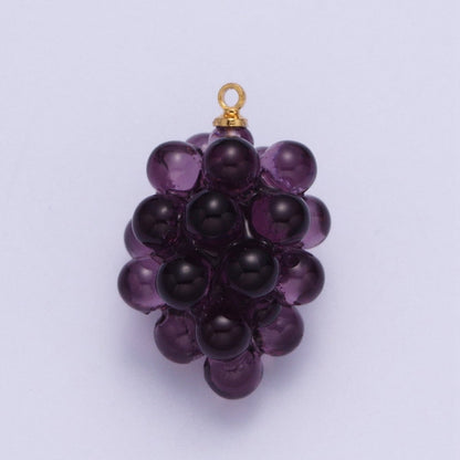 OS Purple Grape Fruit Resin Charm For Summer Jewelry Making | X-733