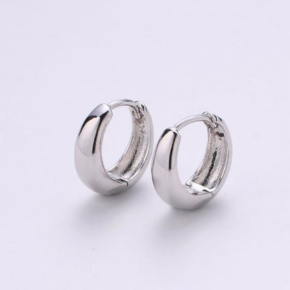 OS Simple Minimalist Thick Gold Filled Rose Gold / Silver / Gold Huggies K-658
