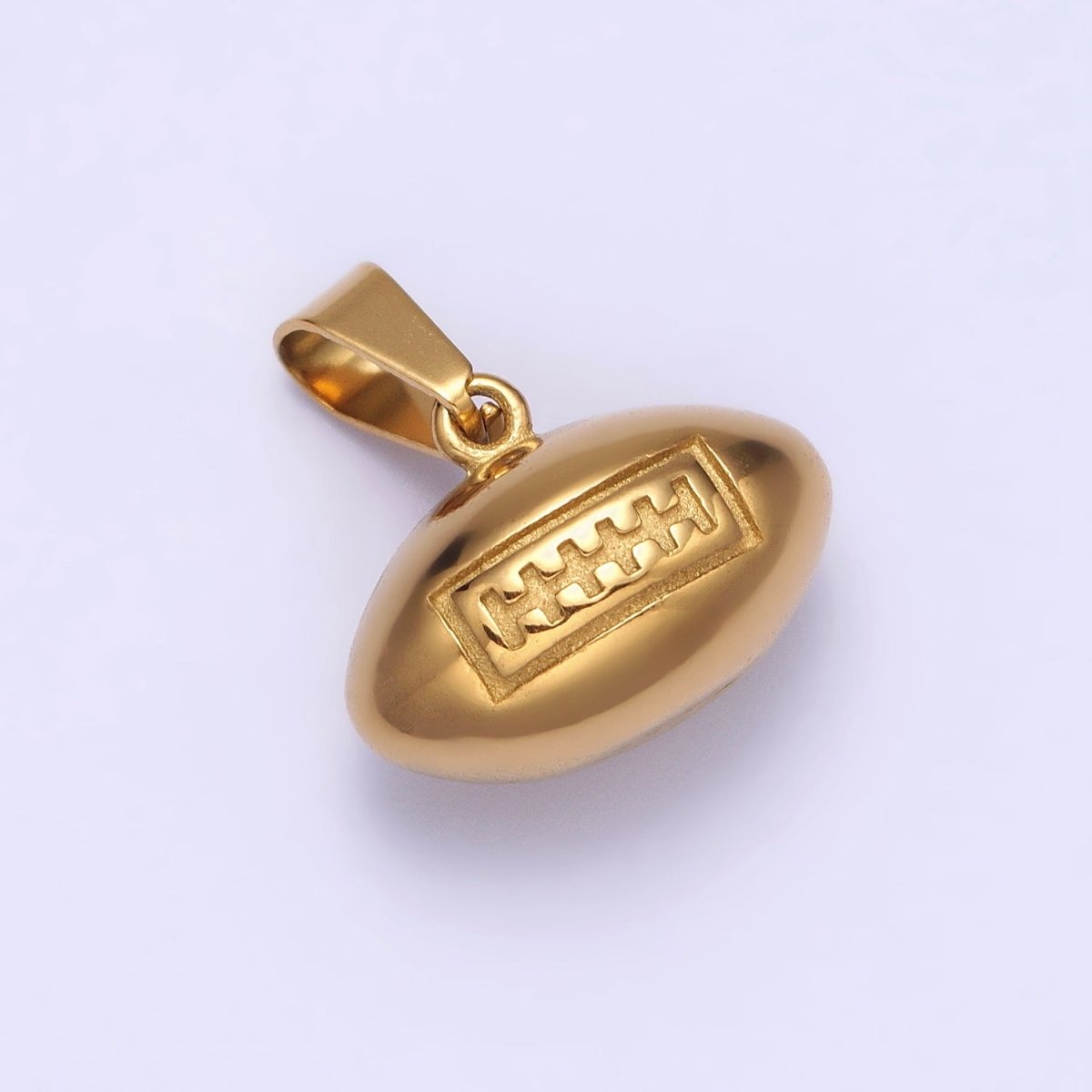 Stainless Steel American Football Athletic Sport Pendant in Gold &amp; Silver J-710 J-711