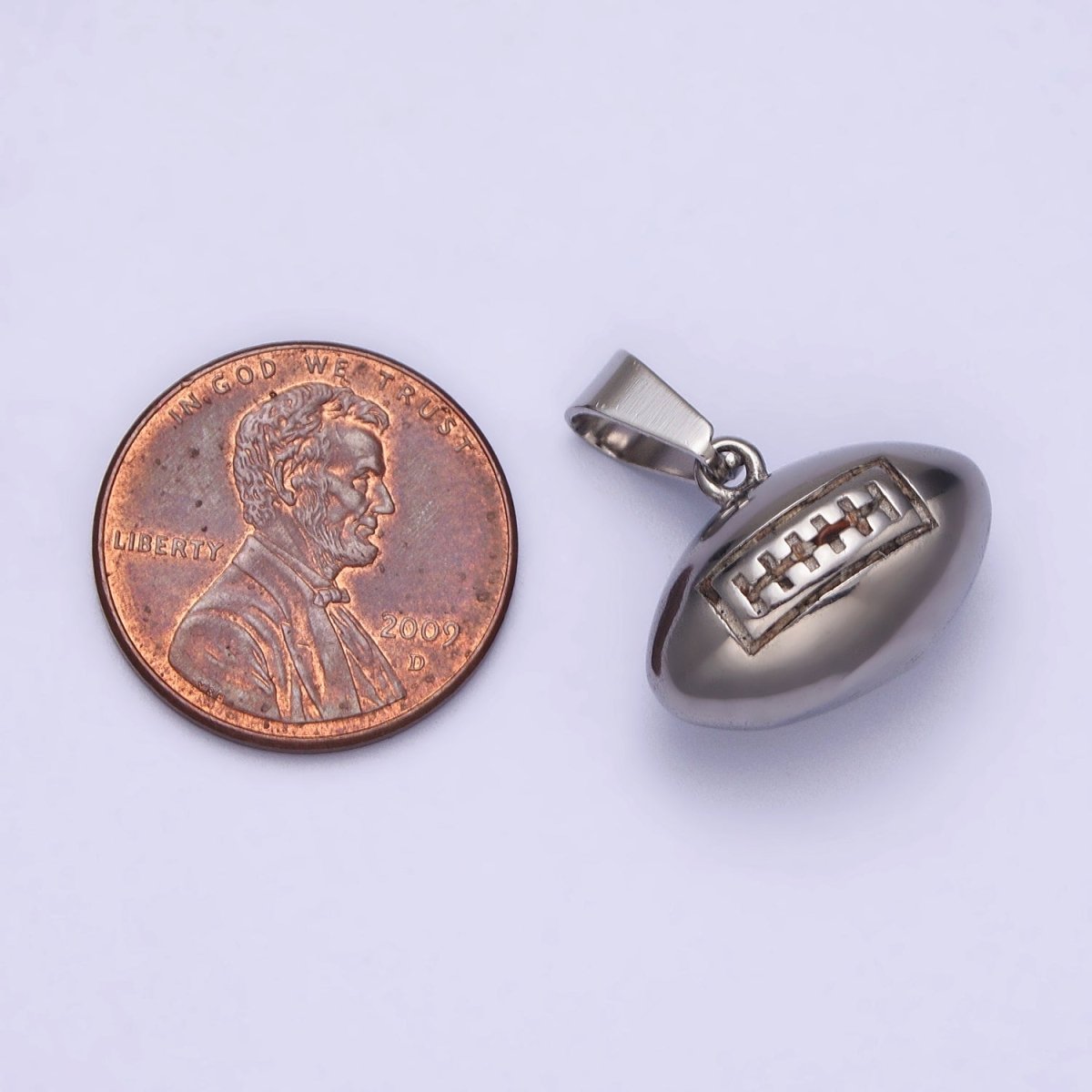 Stainless Steel American Football Athletic Sport Pendant in Gold &amp; Silver J-710 J-711