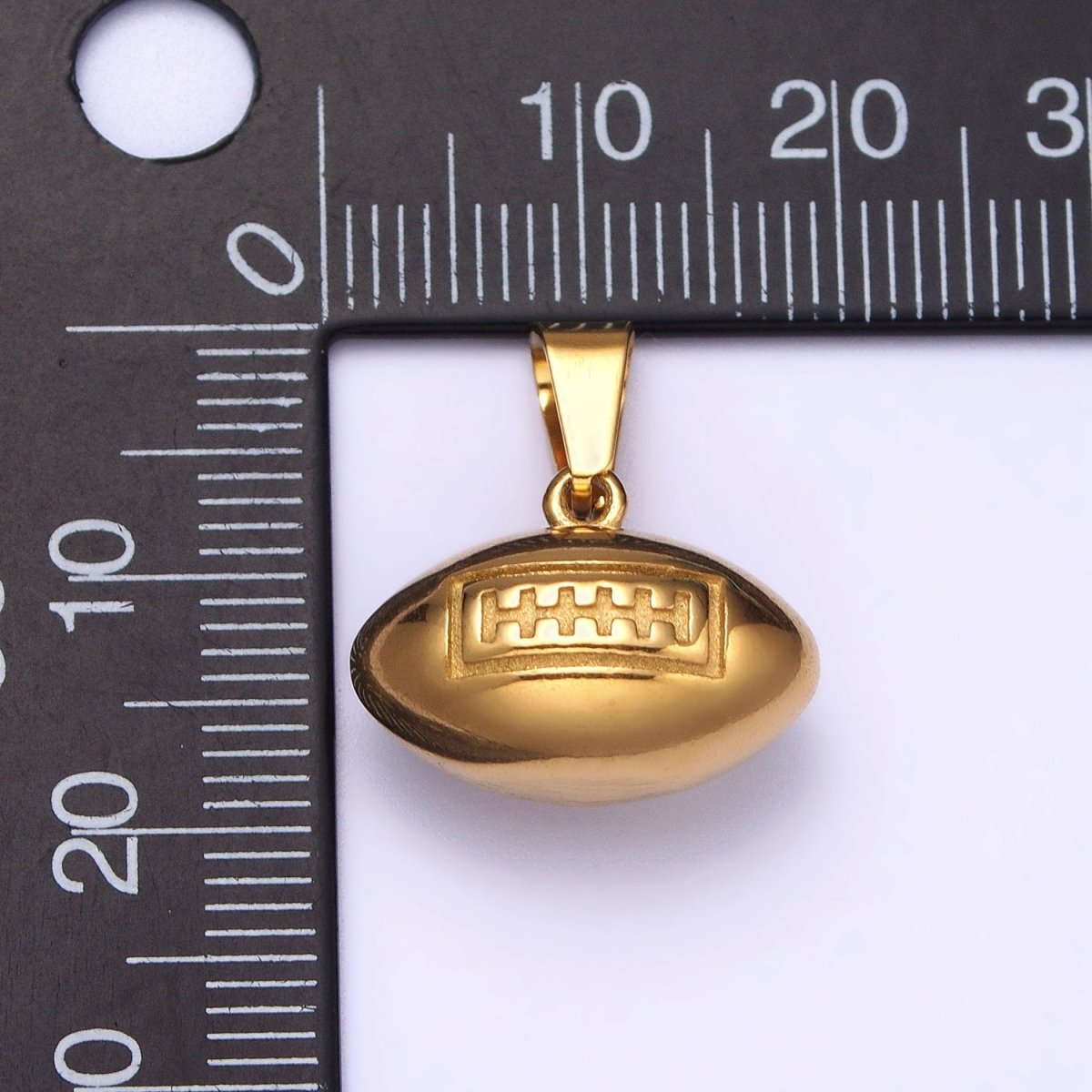 Stainless Steel American Football Athletic Sport Pendant in Gold &amp; Silver J-710 J-711