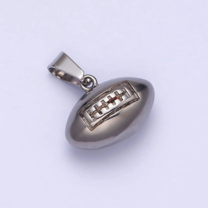 Stainless Steel American Football Athletic Sport Pendant in Gold &amp; Silver J-710 J-711