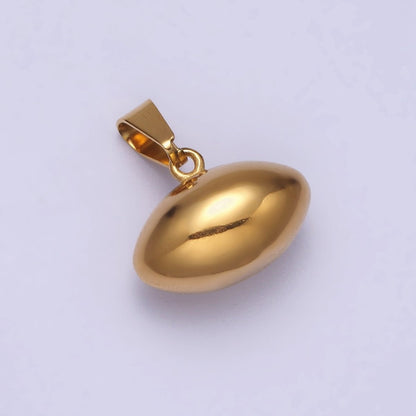 Stainless Steel American Football Athletic Sport Pendant in Gold &amp; Silver J-710 J-711