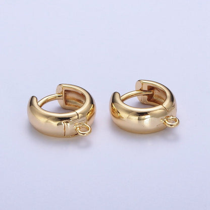 Thick Huggie Hoops with Open Link Loop Jewelry Component For Earrings Making L-817