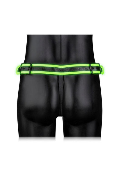 Ouch! Glow in the Dark Bonded Leather Buckle Jock Strap Fetish Wear