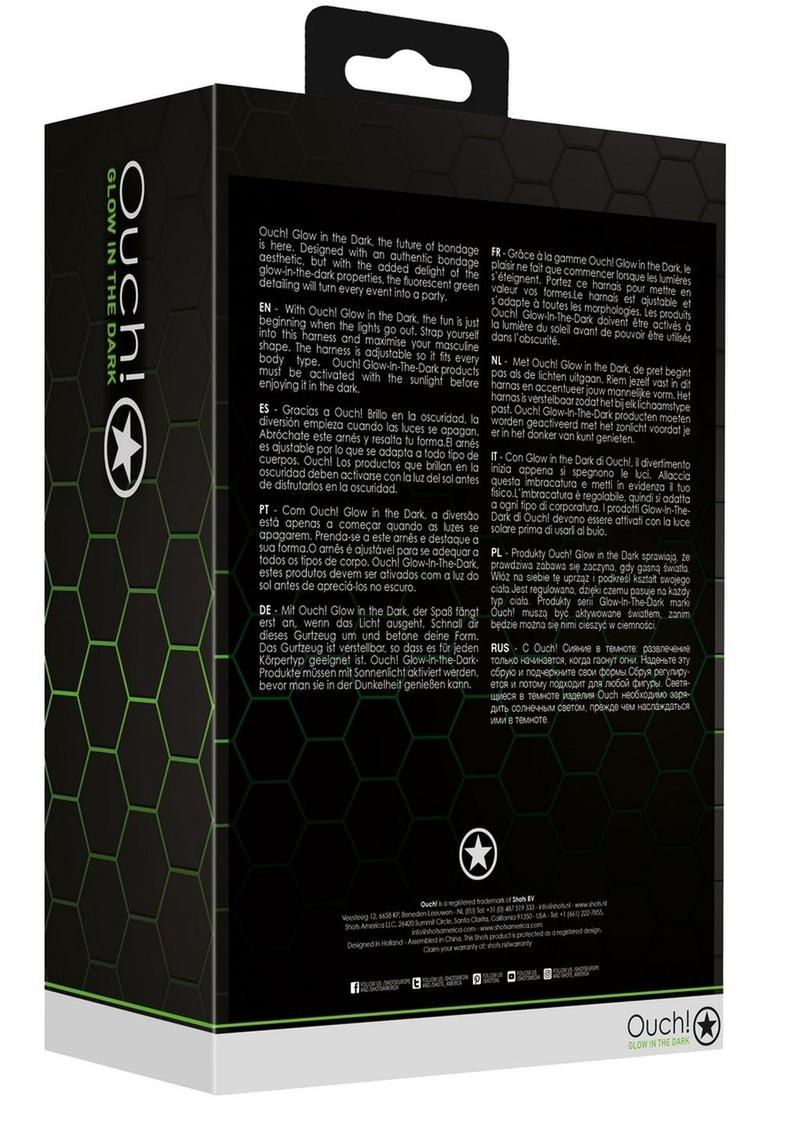 Ouch! Glow in the Dark Bonded Leather Buckle Jock Strap Fetish Wear