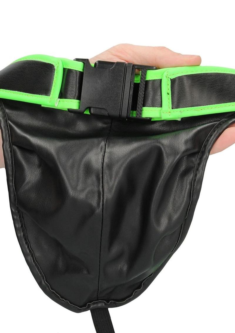 Ouch! Glow in the Dark Bonded Leather Buckle Jock Strap Fetish Wear