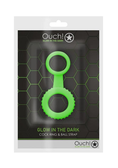 Ouch! Glow in the Dark Cock Ring And Ball Strap