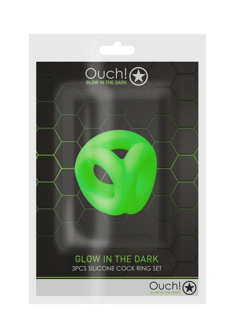 Ouch! Glow in the Dark Cock Ring And Ball Strap