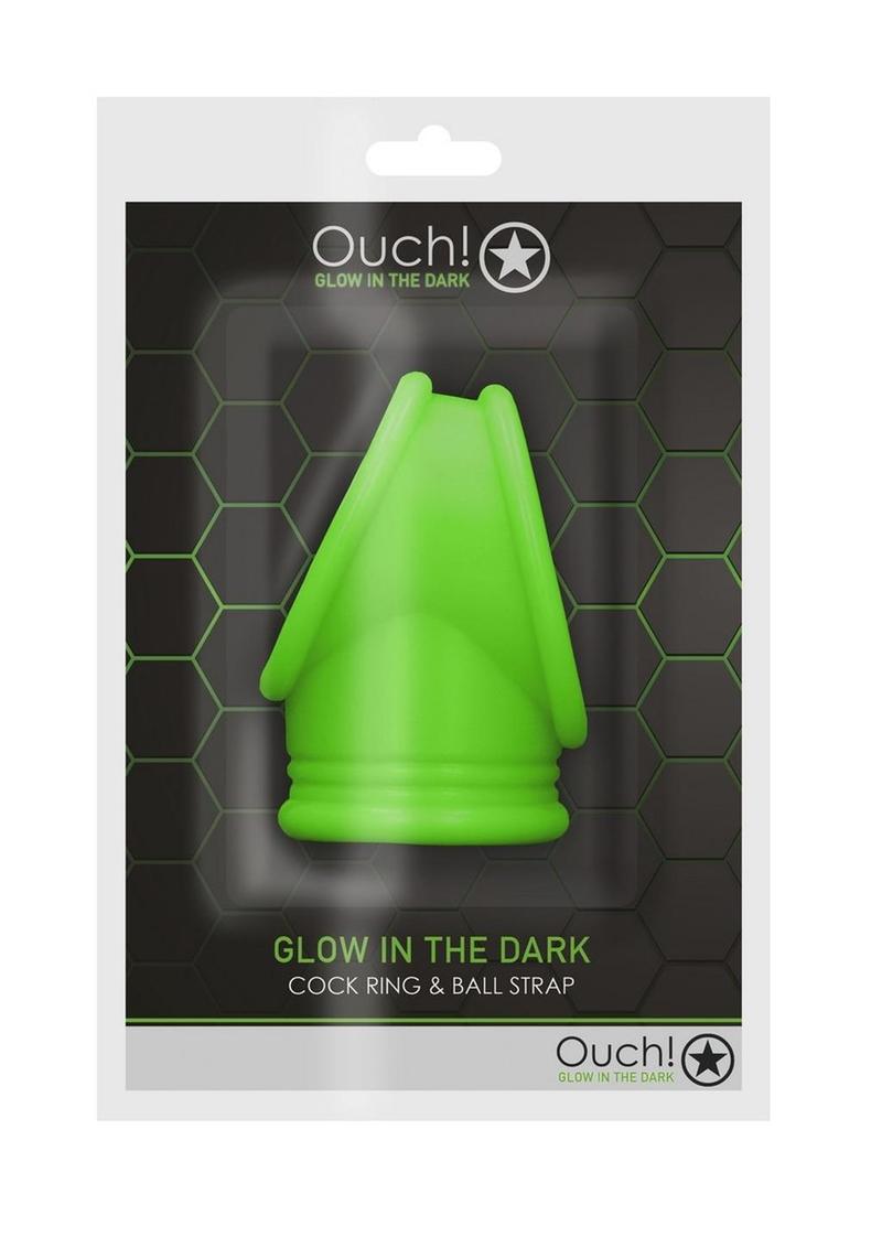 Ouch! Glow in the Dark Cock Ring Ball Strap