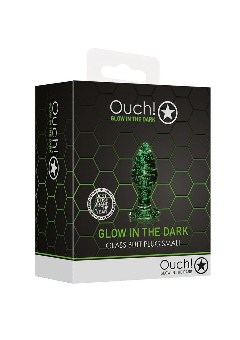 Ouch! Glow in the Dark Glass Butt Plug