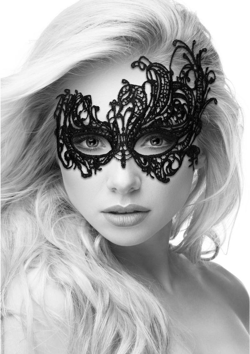 Ouch! Black And White Lace Eye Mask Royal Masquerade Accessory