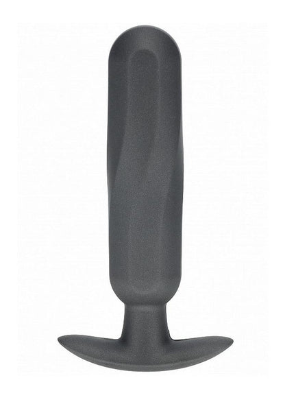 Ouch! Smooth Silicone Oblong Anal Plug Gunmetal