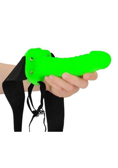 Ouch! Glow-in-the-Dark Hollow Strap-On Realistic Dildo