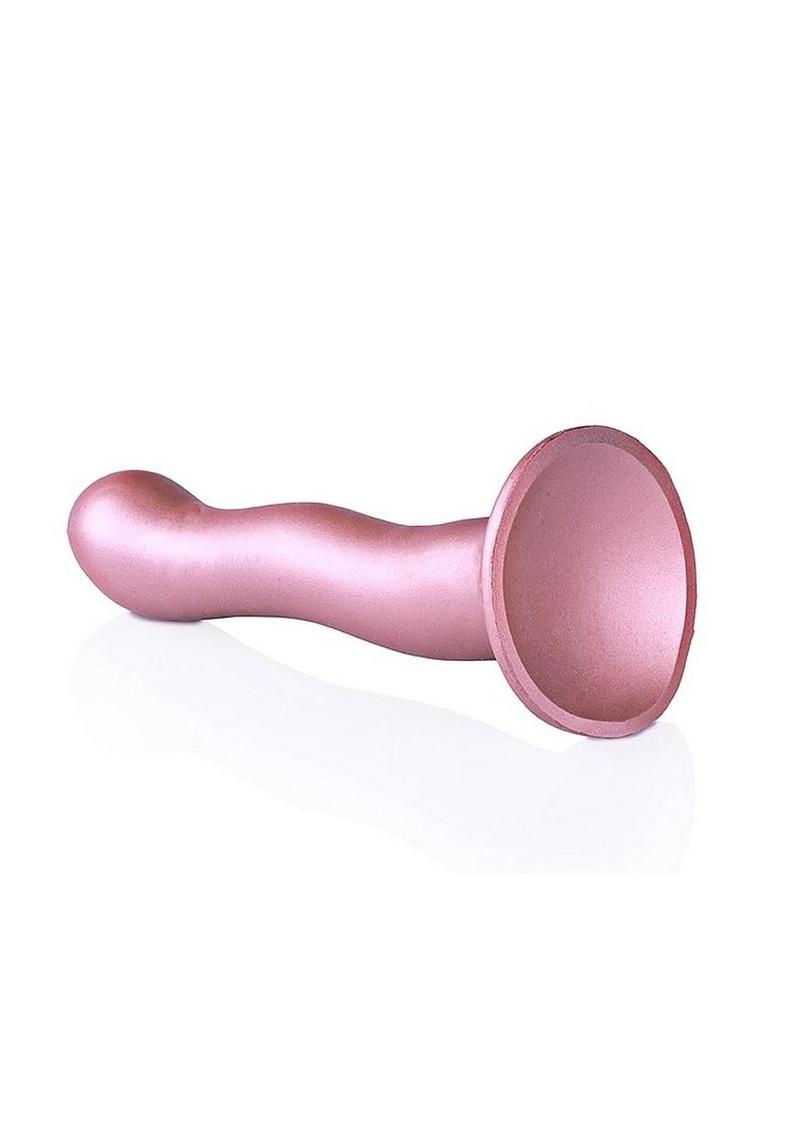 Ouch! Ultra Soft Curvy G-Spot Silicone Dildo Metallic Rose Gold