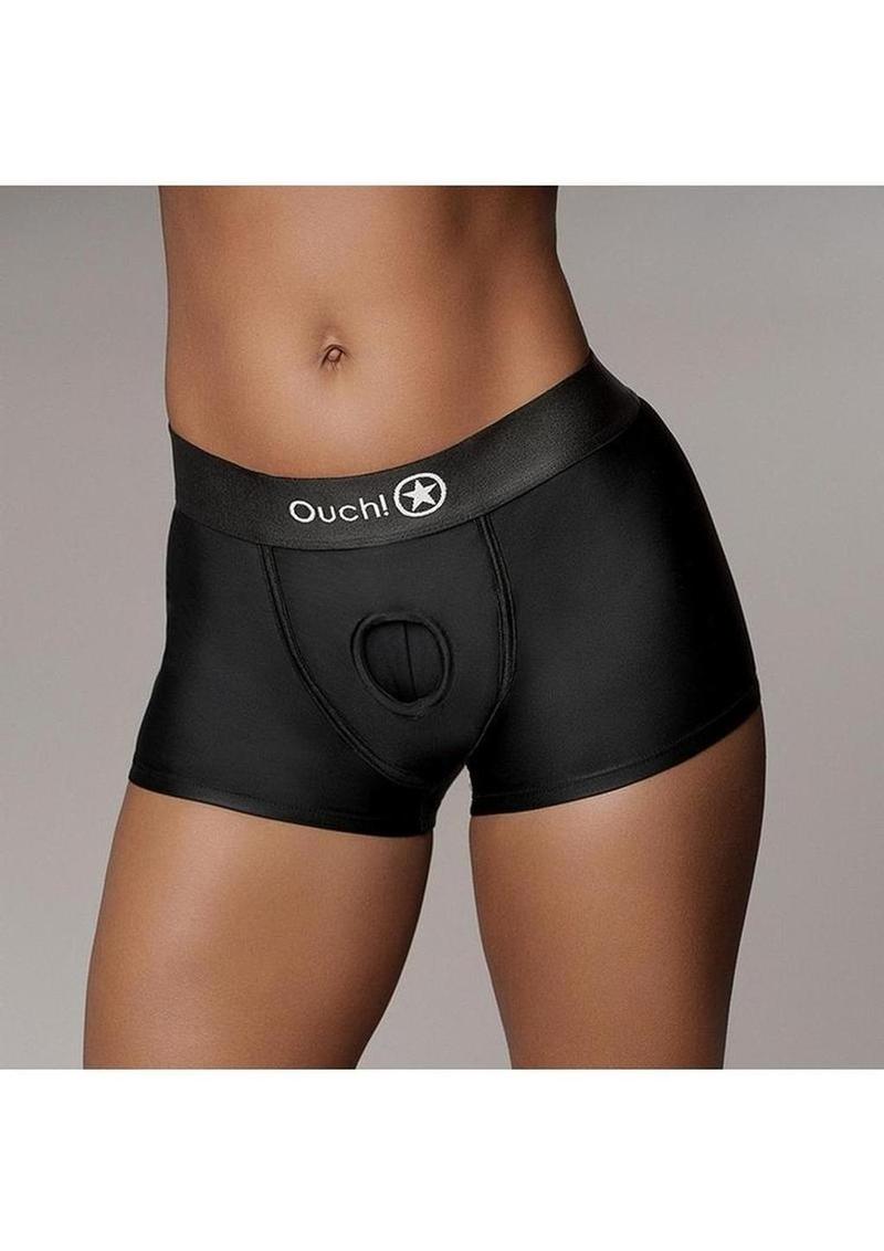 Ouch! Vibrating Strap-On Panty Harness With Open Back