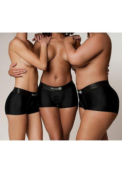 Ouch! Vibrating Strap-On Panty Harness With Open Back