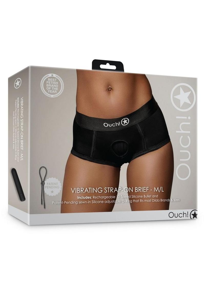 Ouch! Vibrating Strap-On Brief with Rechargeable Bullet