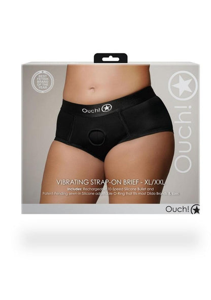 Ouch! Vibrating Strap-On Brief with Rechargeable Bullet