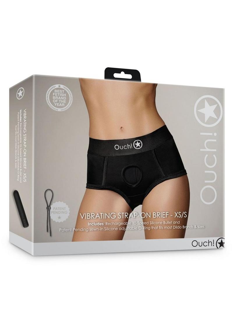 Ouch! Vibrating Strap-On Brief with Rechargeable Bullet