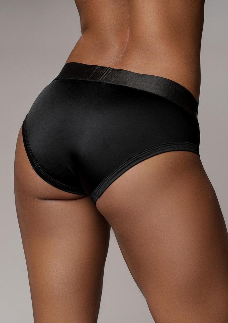Vibrating Strap-On High Cut Brief With Rechargeable Bullet