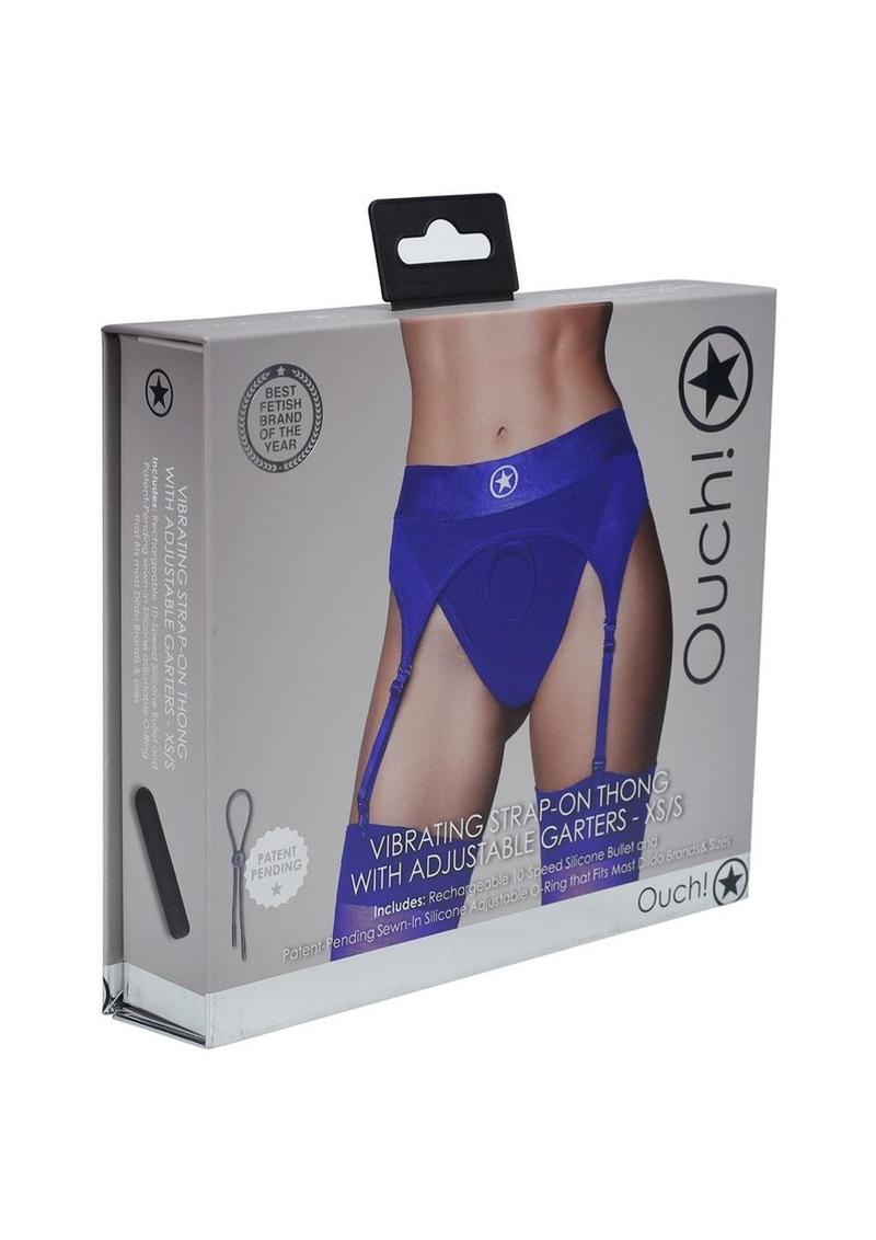 Ouch! Vibrating Strap-On Thong With Rechargeable Bullet