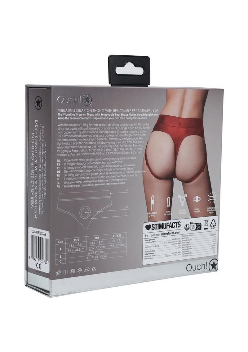 Ouch! Vibrating Strap-On Thong With Rechargeable Bullet