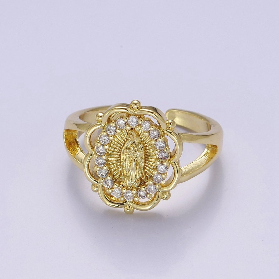 Our Lady of Guadalupe Gold Rings Virgin Mary Religious Ring O-2163