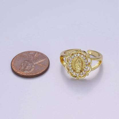 Our Lady of Guadalupe Gold Rings Virgin Mary Religious Ring O-2163