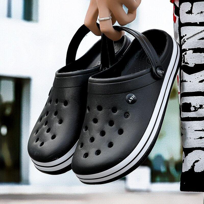 Outdoor Mens Sandals Clogs Summer Hole Shoes Rubber Men&