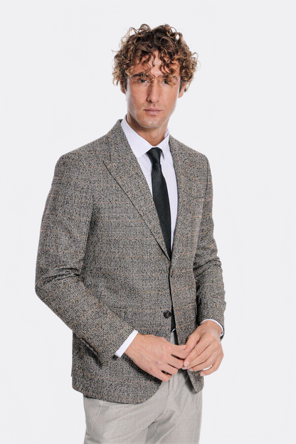 Checked Black Men Blazer - Wessi