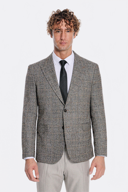 Checked Black Men Blazer - Wessi