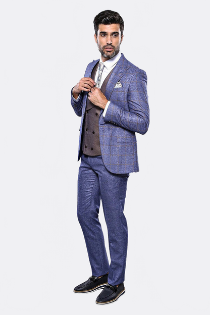 Checked Blue Men&