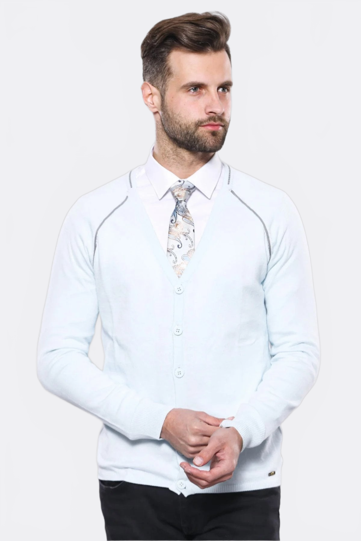 Blue Cotton Men Knitwear - Wessi