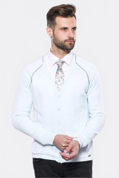 Blue Cotton Men Knitwear - Wessi