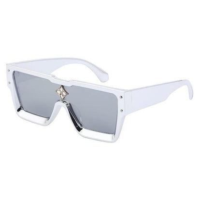 Oversized Square Shape Sunglasses For Women &amp; Men New  Luxury Design Sun Glasses For Female New Fashionable  Large Frame Silver Mirror Eyewear