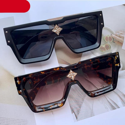 Oversized Square Shape Sunglasses For Women &amp; Men New  Luxury Design Sun Glasses For Female New Fashionable  Large Frame Silver Mirror Eyewear