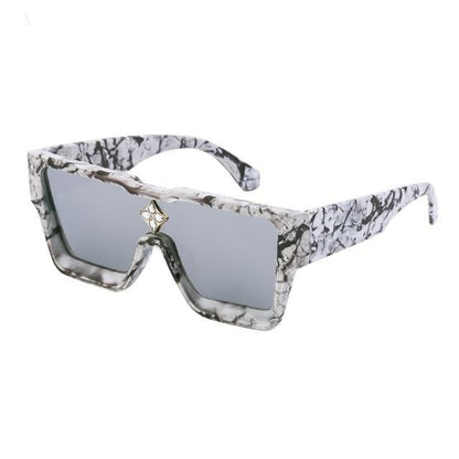 Oversized Square Shape Sunglasses For Women &amp; Men New  Luxury Design Sun Glasses For Female New Fashionable  Large Frame Silver Mirror Eyewear