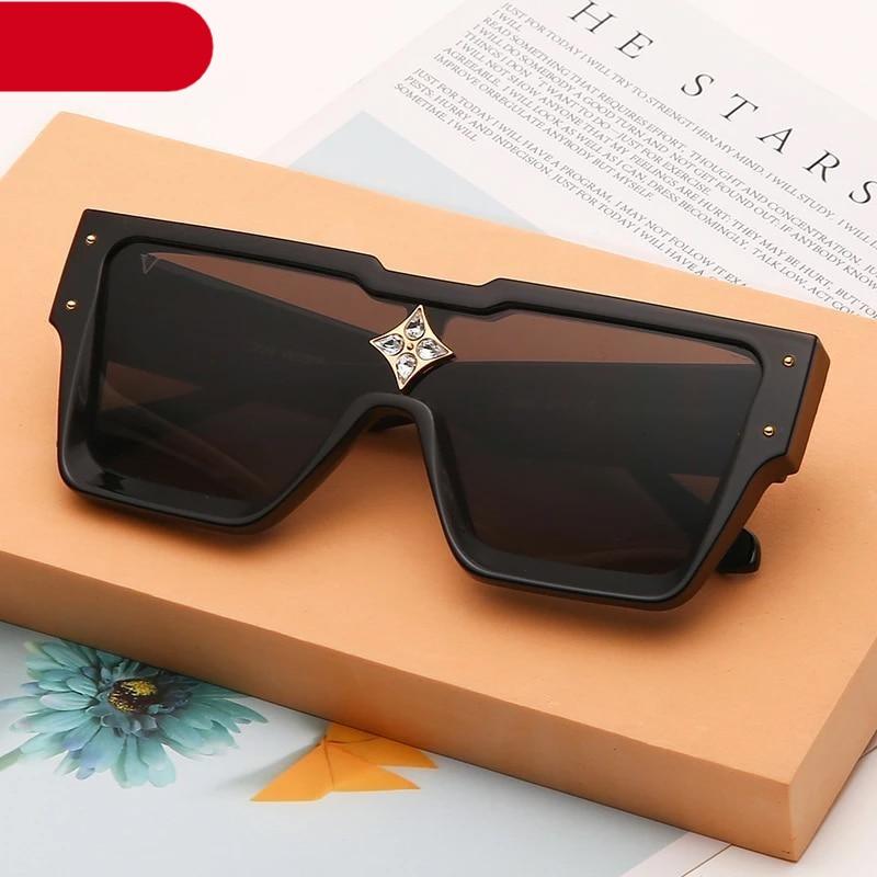 Oversized Square Shape Sunglasses For Women &amp; Men New  Luxury Design Sun Glasses For Female New Fashionable  Large Frame Silver Mirror Eyewear