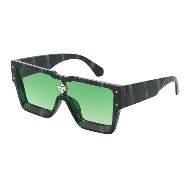 Oversized Square Shape Sunglasses For Women &amp; Men New  Luxury Design Sun Glasses For Female New Fashionable  Large Frame Silver Mirror Eyewear