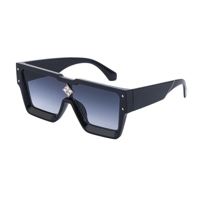 Oversized Square Shape Sunglasses For Women &amp; Men New  Luxury Design Sun Glasses For Female New Fashionable  Large Frame Silver Mirror Eyewear