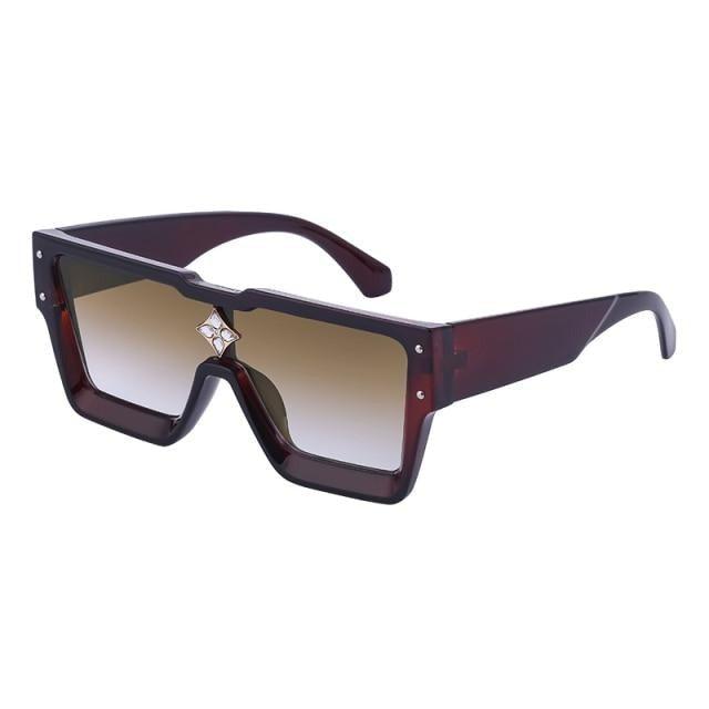 Oversized Square Shape Sunglasses For Women &amp; Men New  Luxury Design Sun Glasses For Female New Fashionable  Large Frame Silver Mirror Eyewear