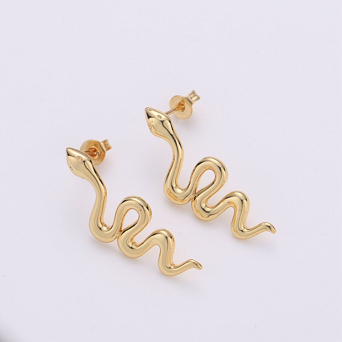 Overstock Gold Snake earrings, snake stud earrings, dainty earrings, Serpent earrings, delicate studs, gold earrings, minimalist earring K-542