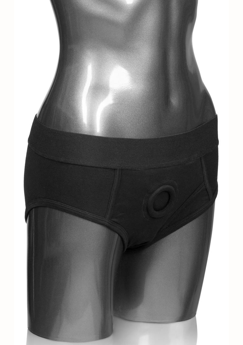 CalExotics Packer Gear Black Brief Harness Strap-On Compatible