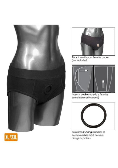CalExotics Packer Gear Black Brief Harness Strap-On Compatible