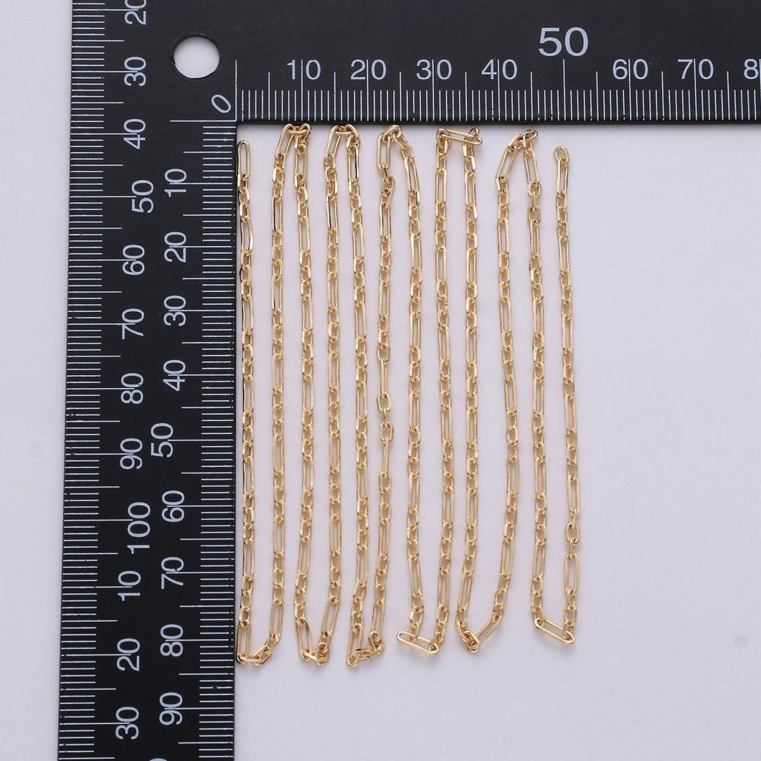 Paper Clip Chain With Dainty Rolo Figaro long and short fancy Chain Necklace, 6.5mm By Yard, 16K Gold Filled, Nickel Free Unfinished Chain | ROLL-249