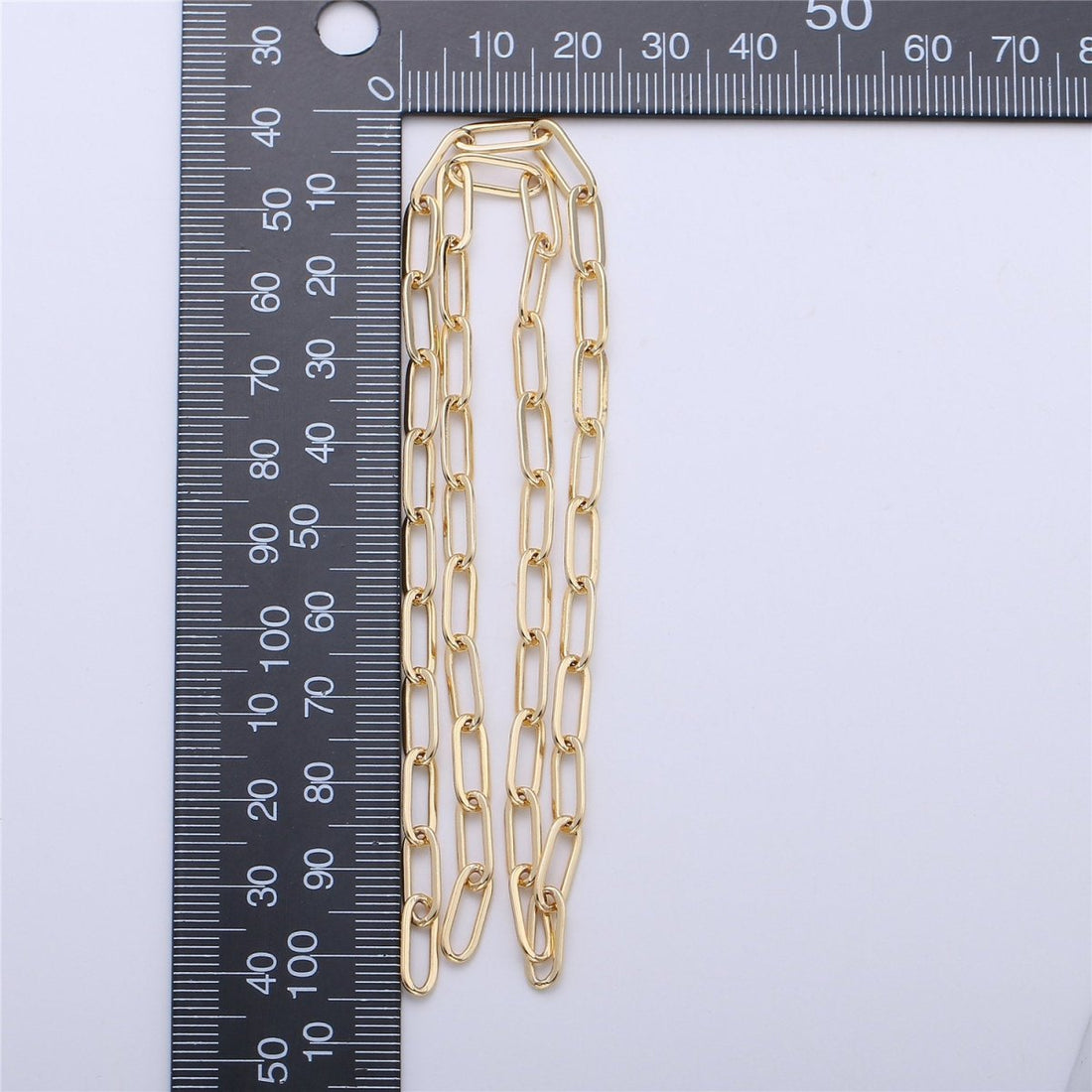 Paperclip Chain Necklace, 14X5mm 18K Gold Filled Long Oval Rectangle PAPER CLIP Chain 1 yard, Lead, Nickel Free Unfinished Link Chain | ROLL-001