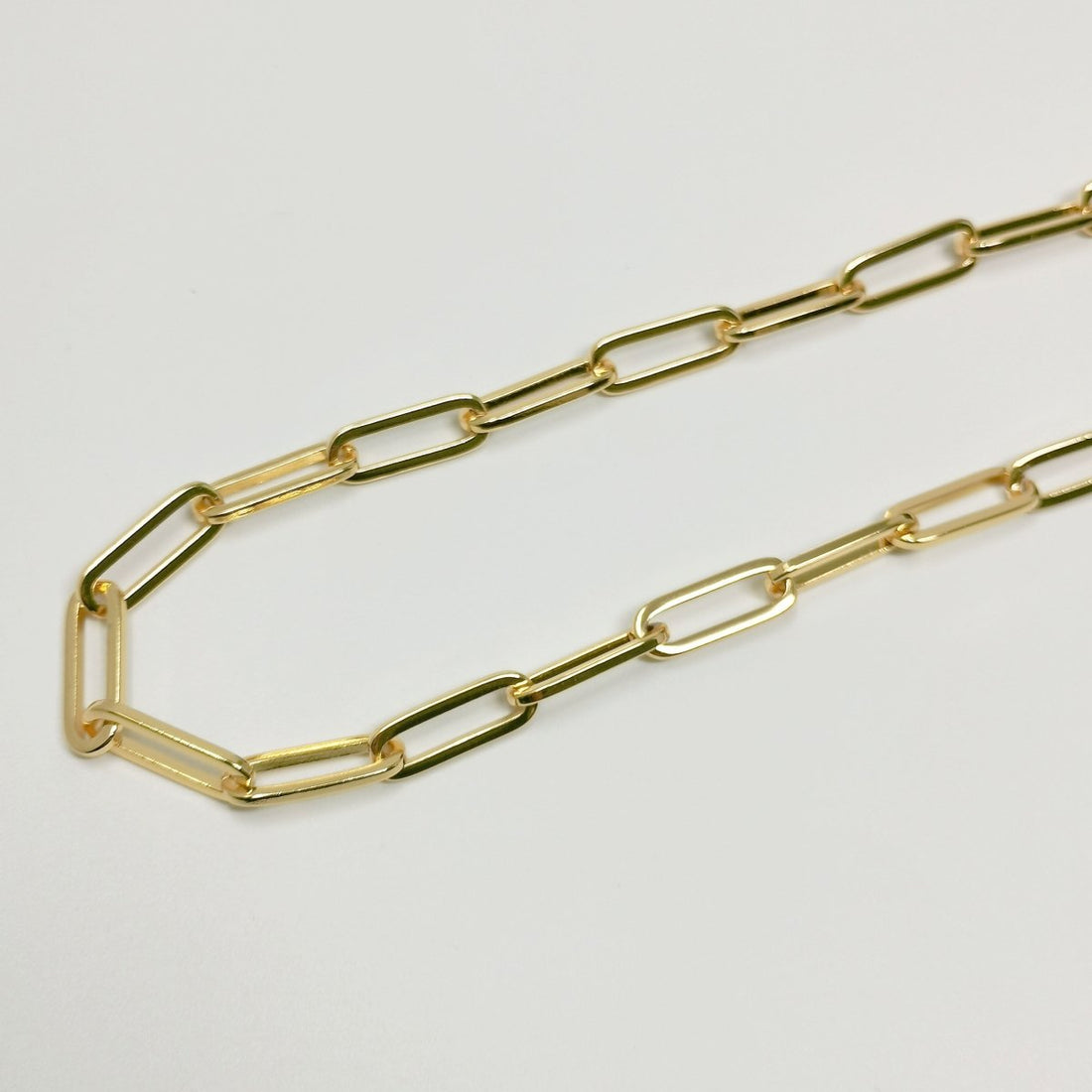 PAPERCLIP Chain Necklace, 24K Gold Filled Long Oval Rectangle Paper Clip Chain 1 Yard, Nickel Free, Unfinished Link Chain | ROLL-396 Clearance Pricing