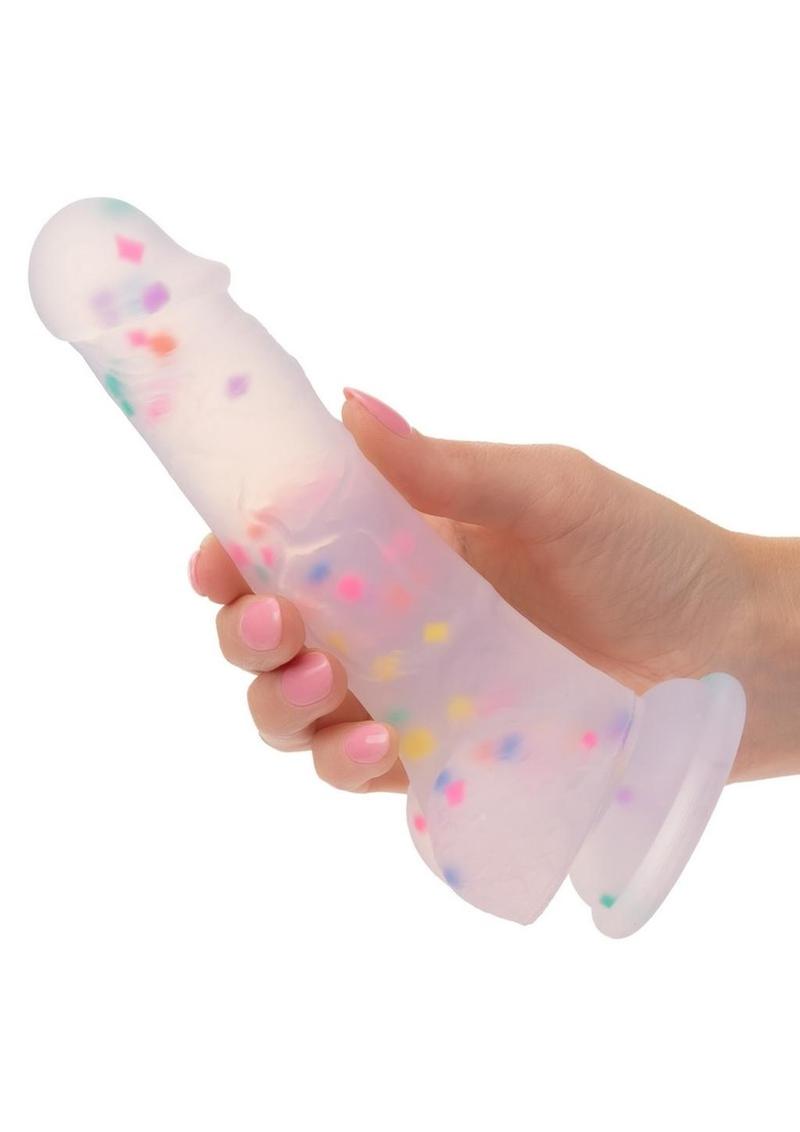 Party Boy Silicone Studs Dong with Suction Cup Multicolor Dildo