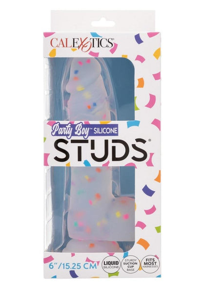 Party Boy Silicone Studs Dong with Suction Cup Insert